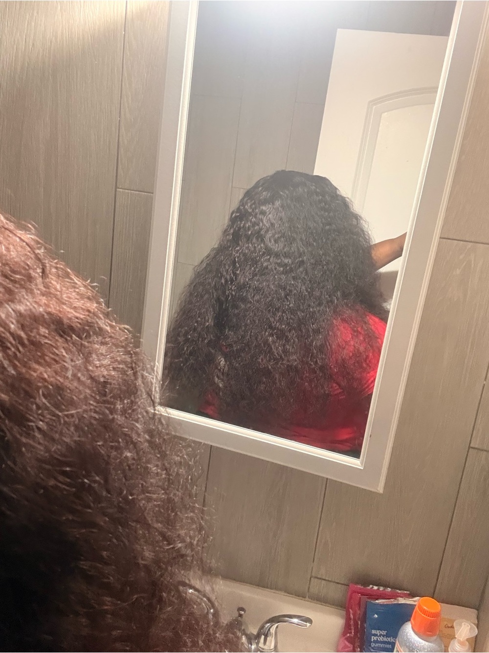 Natural Curly Human Hair Wig - Dark Brown